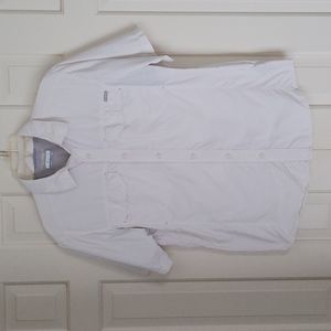 Columbia Omni-Shade sun protection men's white short sleeve shirt sz m